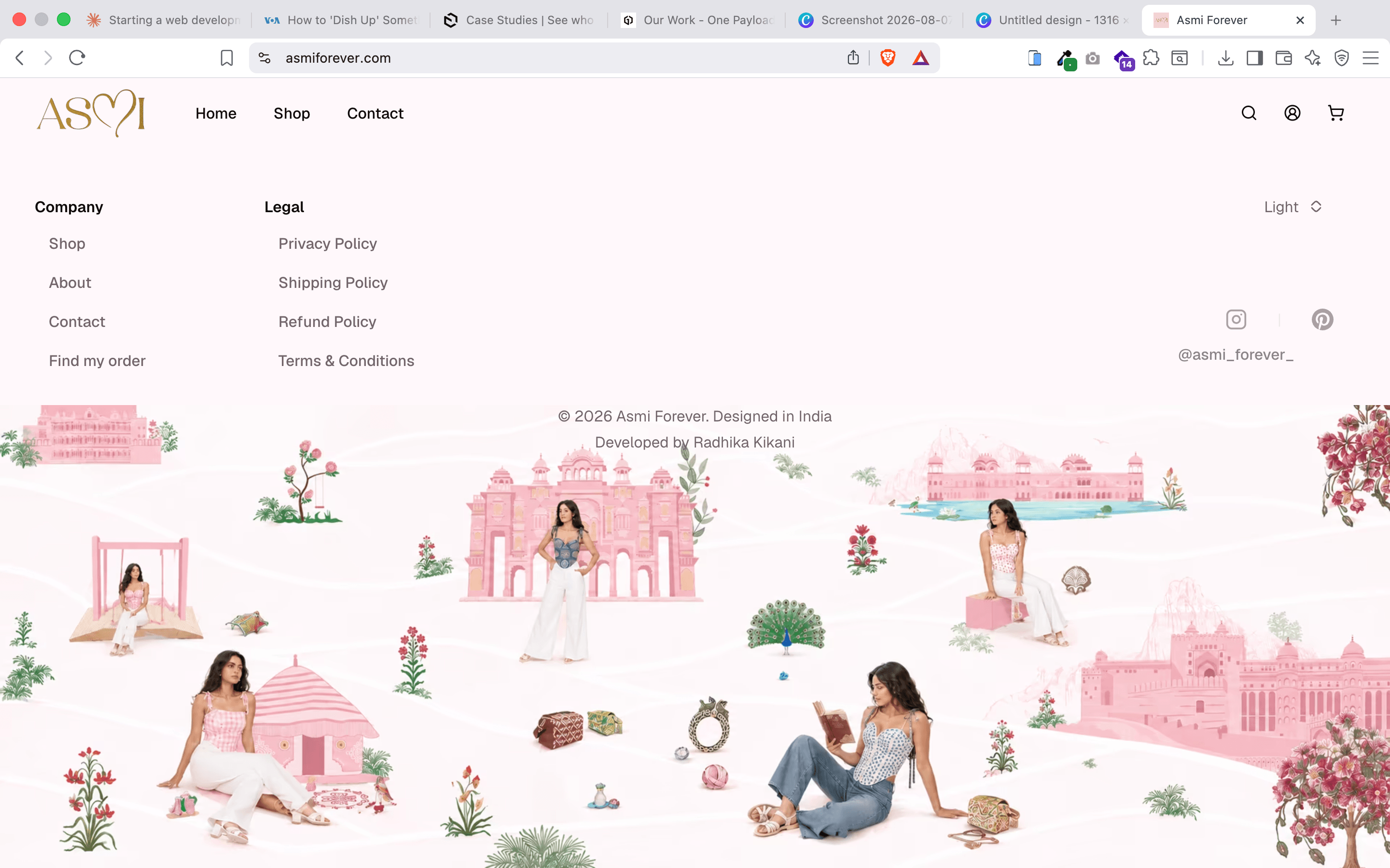 Asmi Forever — fashion e-commerce storefront designed in India