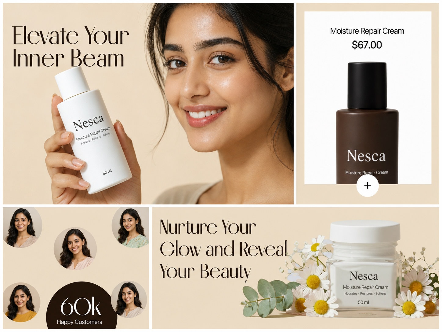 Nesca e-commerce beauty store — callout logo thumbnail