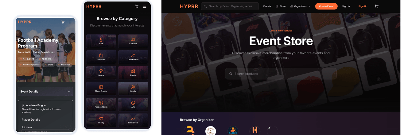 HYPRR — event discovery and ticket booking experience